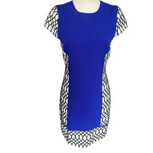 LUMIER by BARIANO Women’s Blue White Black Knee Length Dress Size S